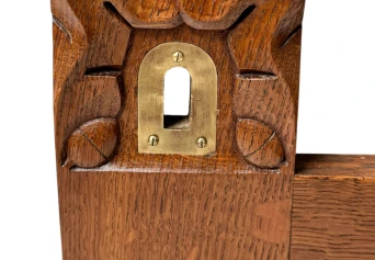 Arts & Crafts Wall Mirror with Hand-Carved Frogs by Kobus de Graaff, 1900s